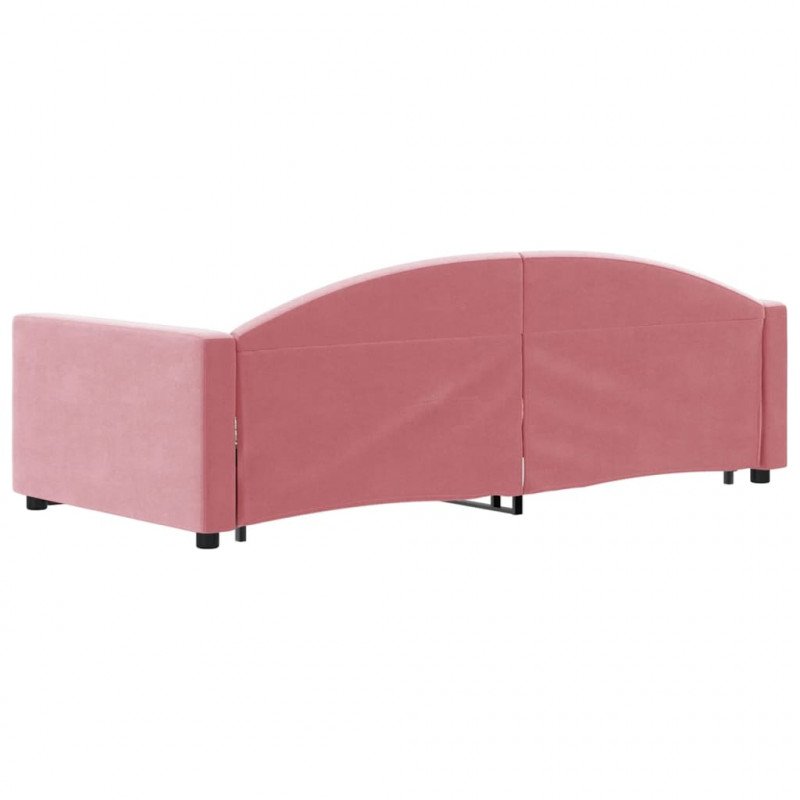 Sofa rozsuwana, różowa, 90x200 cm, aksamit