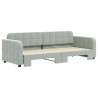 Sofa rozsuwana, jasnoszara, 80x200 cm, aksamit