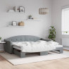 Sofa rozsuwana, jasnoszara, 90x200 cm, tkanina