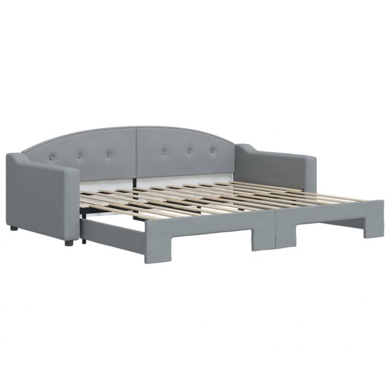 Sofa rozsuwana, jasnoszara, 90x200 cm, tkanina