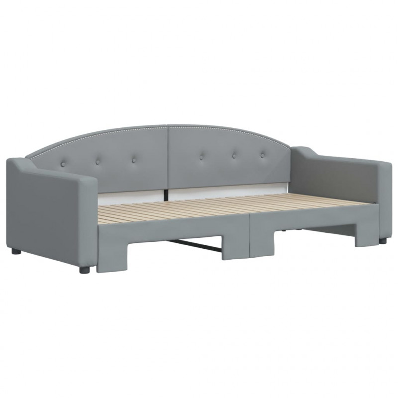 Sofa rozsuwana, jasnoszara, 90x200 cm, tkanina