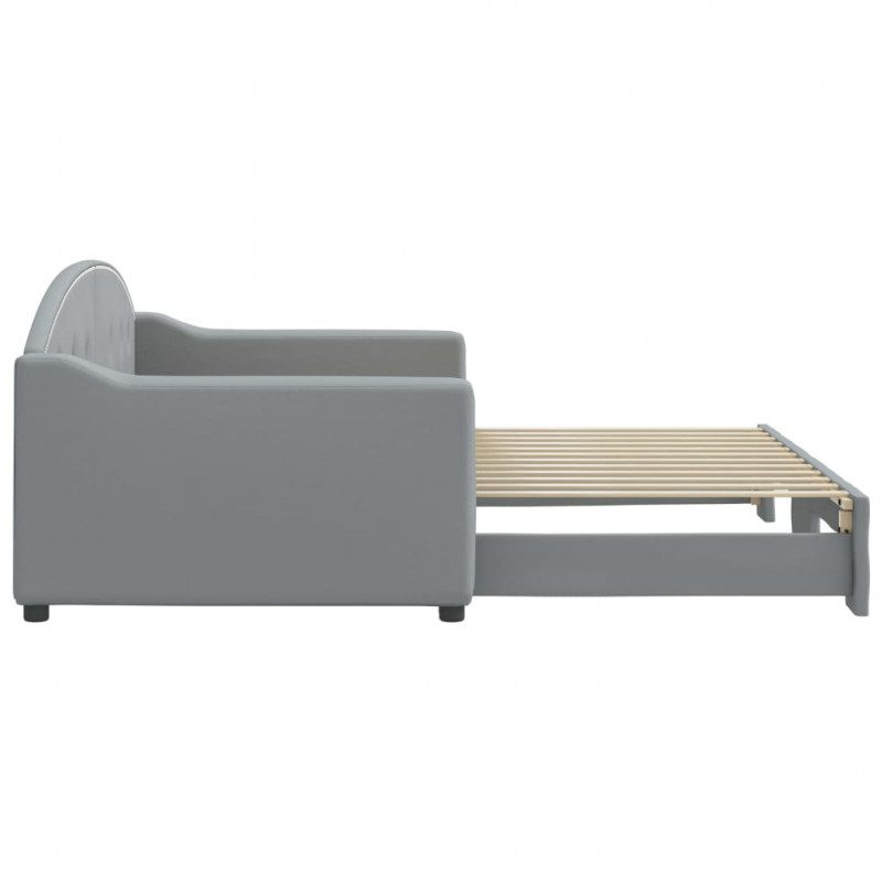 Sofa rozsuwana, jasnoszara, 90x200 cm, tkanina