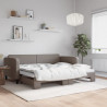Sofa rozsuwana, kolor taupe, 90x200 cm, tkanina