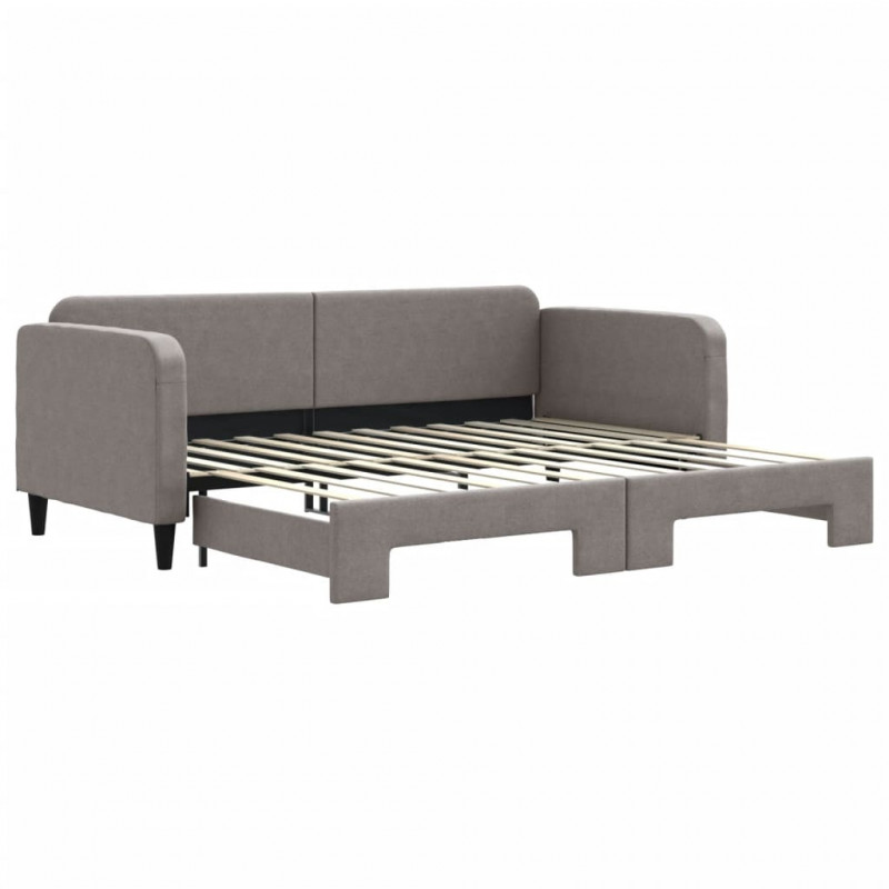 Sofa rozsuwana, kolor taupe, 90x200 cm, tkanina
