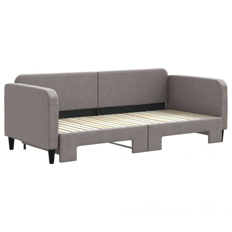 Sofa rozsuwana, kolor taupe, 90x200 cm, tkanina