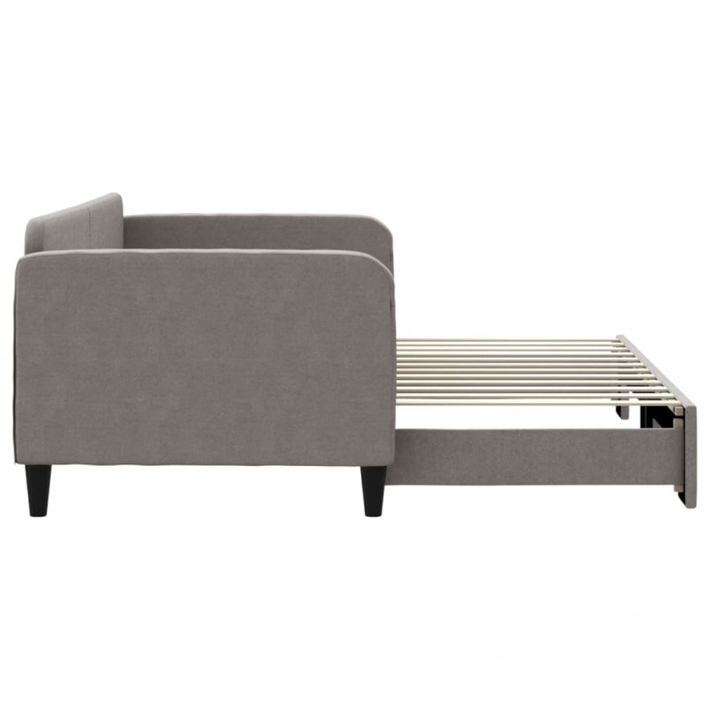 Sofa rozsuwana, kolor taupe, 90x200 cm, tkanina