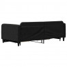 Sofa rozsuwana z szufladami, czarna, 100x200 cm, tkanina
