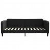 Sofa rozsuwana z szufladami, czarna, 100x200 cm, tkanina
