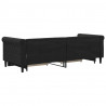 Sofa rozsuwana z szufladami, czarna, 80x200 cm, aksamit
