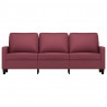 Sofa 3-osobowa, winna czerwień, 180 cm,tapicerowana tkaniną
