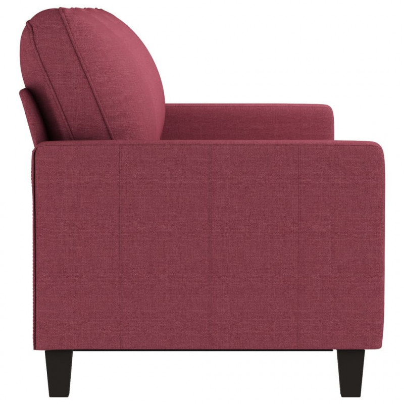 Sofa 3-osobowa, winna czerwień, 180 cm,tapicerowana tkaniną