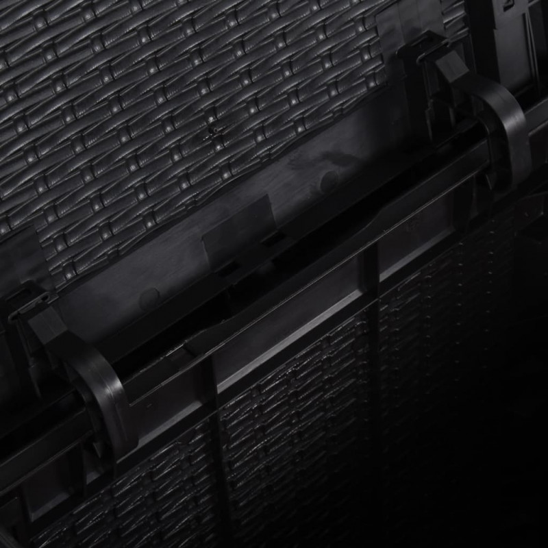 Skrzynia ogrodowa, 90 L, czarna, rattan PP