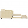 Sofa rozsuwana z szufladami, kremowa, 90x200 cm, tkanina