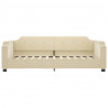 Sofa rozsuwana z szufladami, kremowa, 90x200 cm, tkanina