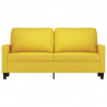 Sofa 2-osobowa, jasnożółta, 140 cm, tapicerowana tkaniną