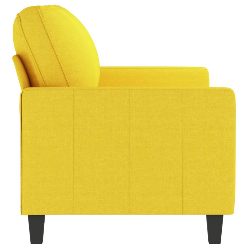 Sofa 2-osobowa, jasnożółta, 140 cm, tapicerowana tkaniną