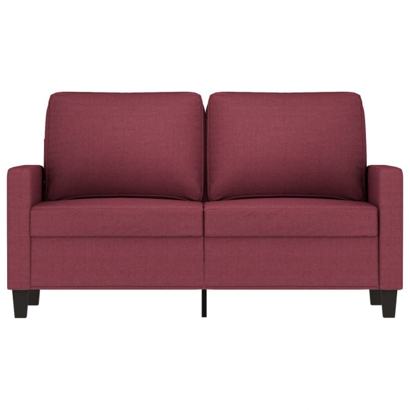 Sofa 2-osobowa, winna czerwień, 120 cm, tapicerowana tkaniną