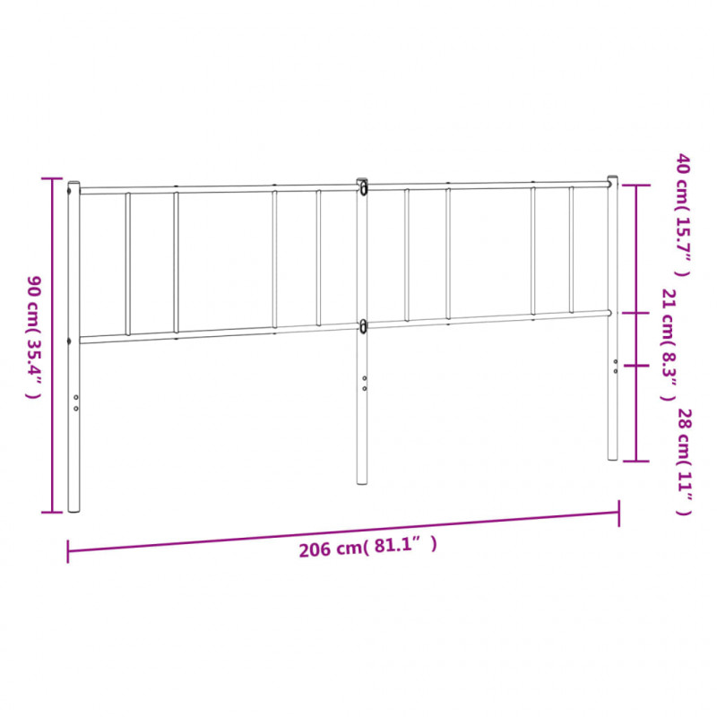 Metalowe wezgłowie, białe, 200 cm