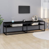 Szafka pod TV, czarna, 160x40x40,5 cm, hartowane szkło
