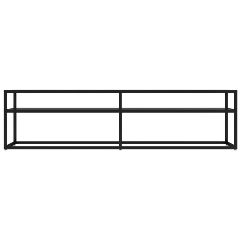 Szafka pod TV, czarna, 160x40x40,5 cm, hartowane szkło