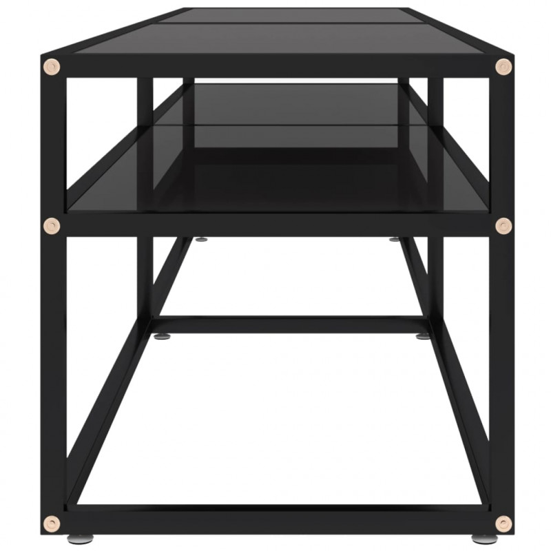 Szafka pod TV, czarna, 160x40x40,5 cm, hartowane szkło