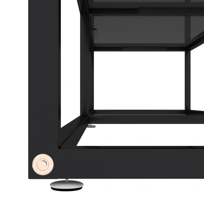 Szafka pod TV, czarna, 160x40x40,5 cm, hartowane szkło