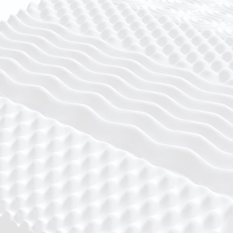 Materace piankowe, 2 szt., białe, 90x190 cm, 7-strefowe, 20 ILD