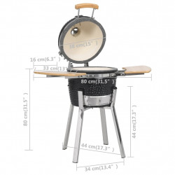 Ceramiczny grill Kamado z wędzarnią, 81 cm