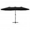 Parasol ogrodowy na słupku aluminiowym, 460 x 270 cm, czarny