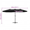 Parasol ogrodowy na słupku aluminiowym, 460 x 270 cm, czarny