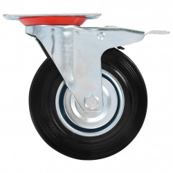 Kółka skrętne z podwójnymi hamulcami, 4 szt., 125 mm