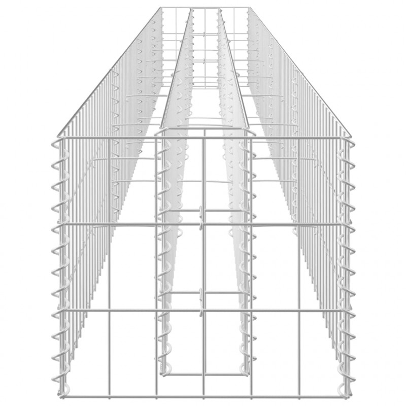 Podwyższona donica gabionowa, galwanizowana stal, 360x30x30 cm