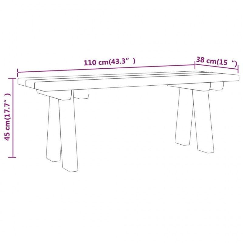 Ławka ogrodowa, 110 cm, impregnowane drewno sosnowe
