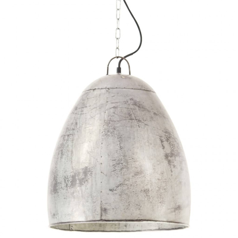 Industrialna lampa wisząca, 25 W, srebrna, okrągła, 42 cm, E27