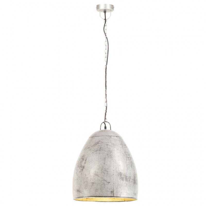 Industrialna lampa wisząca, 25 W, srebrna, okrągła, 42 cm, E27