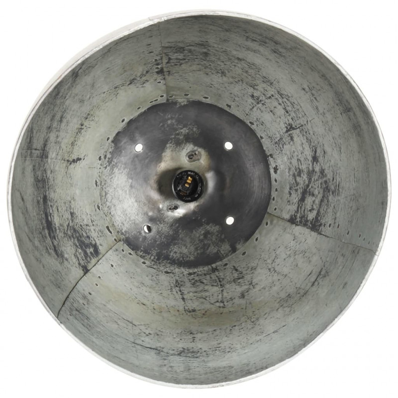 Industrialna lampa wisząca, 25 W, srebrna, okrągła, 42 cm, E27