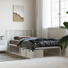 Metalowe łóżko z wezgłowiem, bez materaca, białe, 75x190 cm
