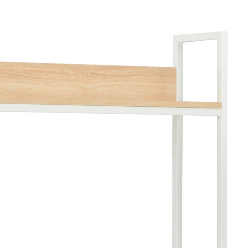 Biurko komputerowe, białe i dębowe, 120 x 60 x 138 cm