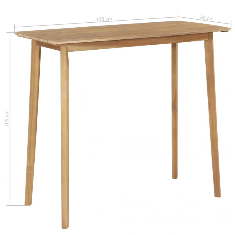 Stolik barowy, 120x60x105 cm, lite drewno akacjowe