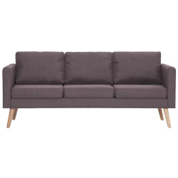 Sofa 3-osobowa, tapicerowana tkaniną, taupe