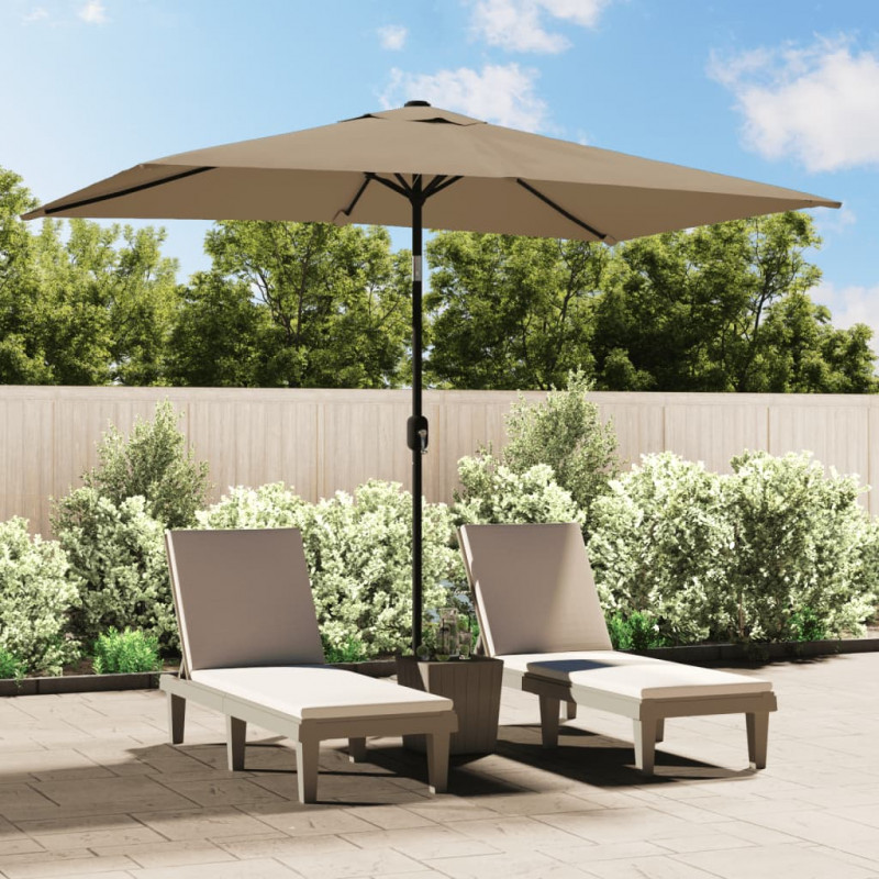 Parasol ogrodowy na metalowym słupku, 300 x 200 cm, kolor taupe
