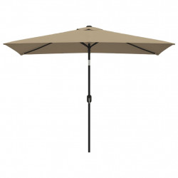 Parasol ogrodowy na metalowym słupku, 300 x 200 cm, kolor taupe