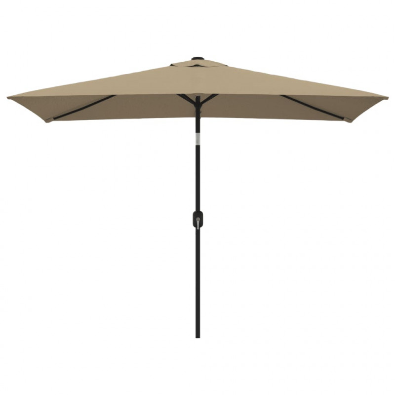 Parasol ogrodowy na metalowym słupku, 300 x 200 cm, kolor taupe
