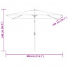 Parasol ogrodowy na metalowym słupku, 300 x 200 cm, kolor taupe