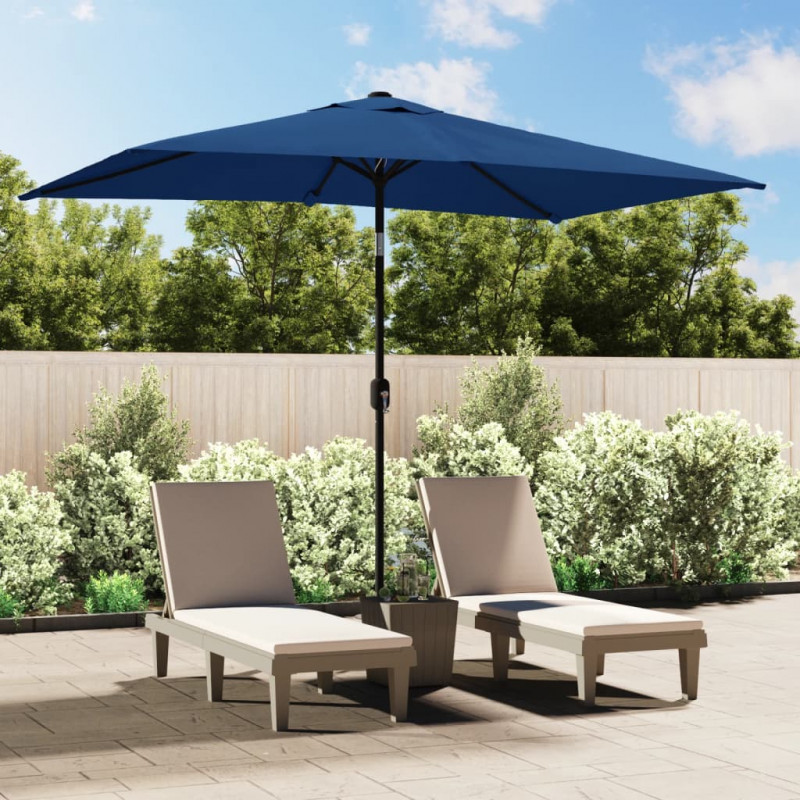 Parasol ogrodowy na metalowym słupku, 300x200 cm, lazurowy