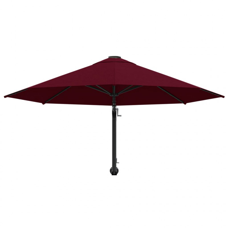 Parasol ścienny na metalowym słupku, 300 cm, burgund