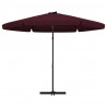Parasol ogrodowy na stalowym słupku, 300 cm, bordowy