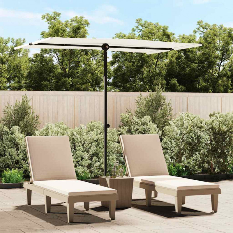 Parasol ogrodowy na aluminiowym słupku, 2x1,5 m, piaskowy
