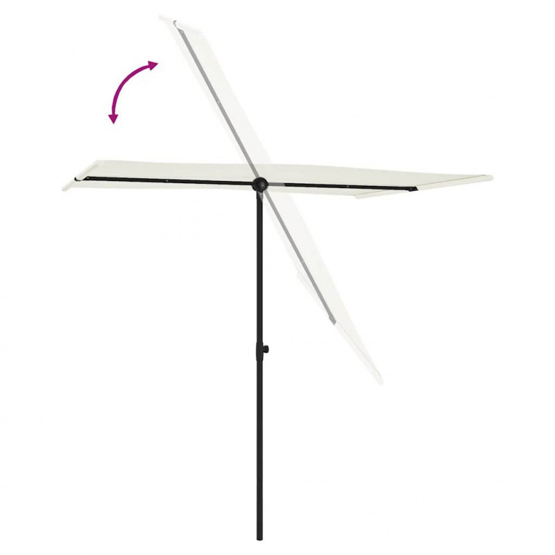 Parasol ogrodowy na aluminiowym słupku, 2x1,5 m, piaskowy