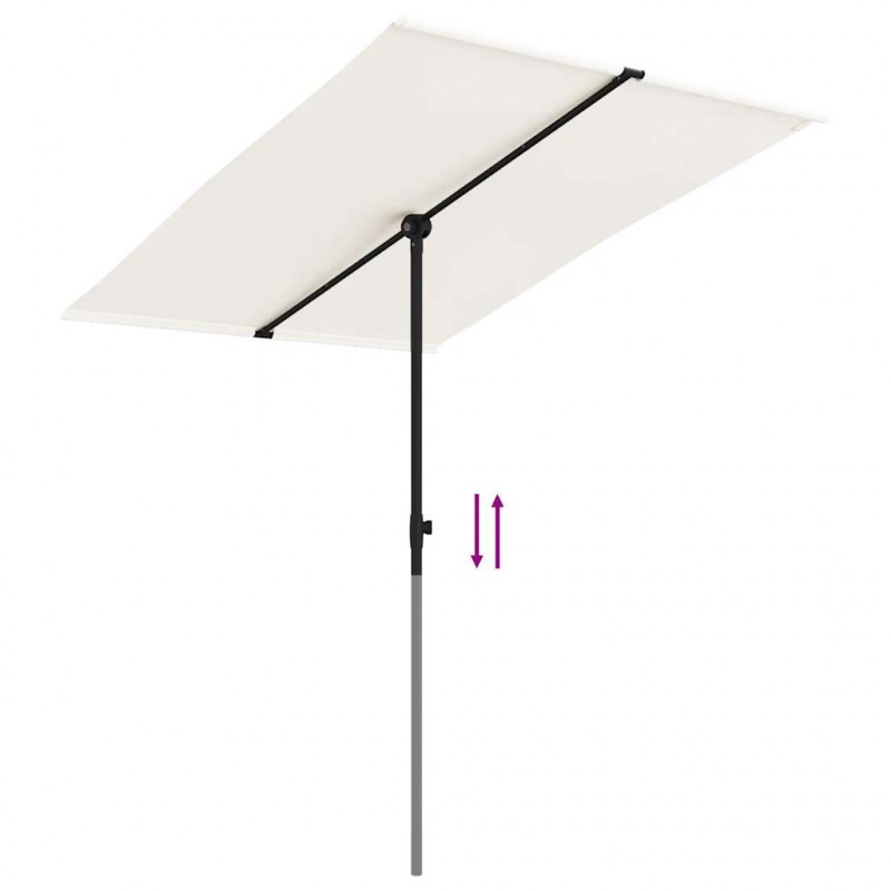 Parasol ogrodowy na aluminiowym słupku, 2x1,5 m, piaskowy